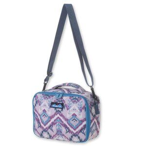 KAVU Lunch Bag Box Insulated Padded Leak Proof Crossbody Pack Purple Ikat NEW